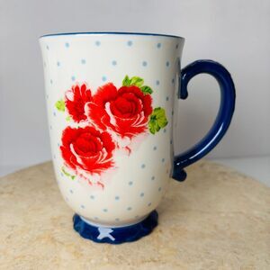 The Pioneer Woman Heritage Floral 18 fl oz Stoneware Mug Jumbo Polka Dot‎